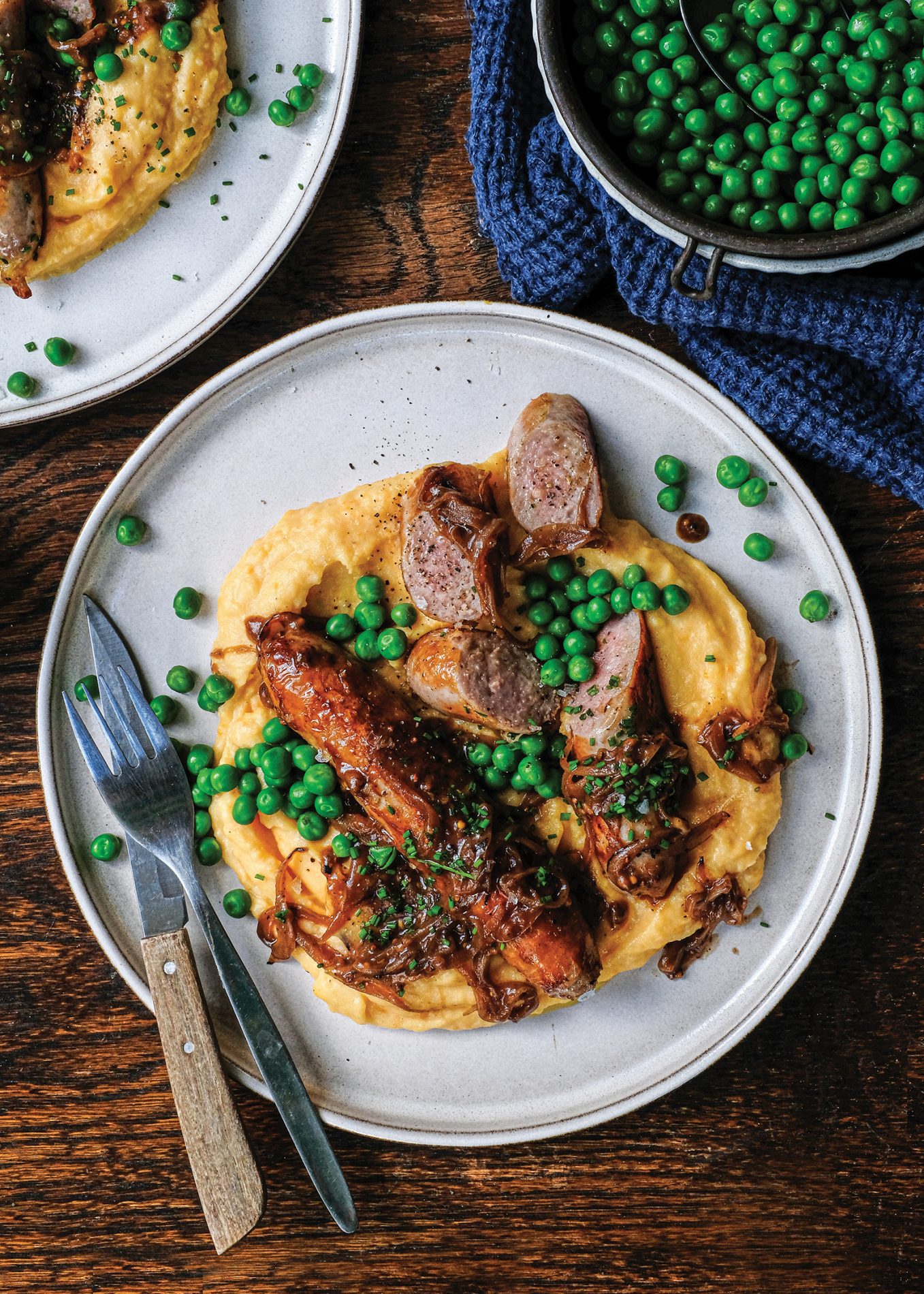 Cumberland Pork Sausages – With Buttery Kumara Mash and Onion Gravy
